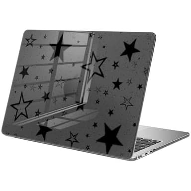 BlHMCASE Compatible with MacBook Pro 13 inch Case M2 2025, 2024-2016 A2338 M1 A2251 A2289 A2159 A1989 A1708 A1706, Cute Y2K Star Protective Hard Shell Clear Black Cover for Mac Pro 13
