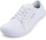 WHITIN Women's Minimalist Barefoot Shoes Wide Toe Box Zero Drop Sneakers Fashion Size 8 Road Gym Fashion W81 Running Flat Walking Workout White 39