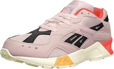 Reebok AZTREK Shoe, ashen lilac/lilac fog/grey/red/gold, 4 M US