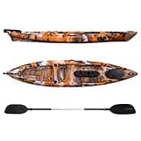 Fishing Kayak for Adults - 11.9FT Sit On Top Kayak, Includes Paddle, Comfortable Seat, Hard Shell Recreational Ocean Kayak for Lake, River, Sea