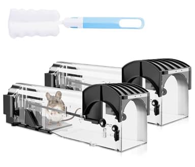 Humane Mouse Traps, 12.6 Inches Enlarged No Kill Live Rat Rodent Traps for Chipmunks, Reusable Catch and Release Mouse Trap That Work for Indoor & Outdoor (2 Pack)