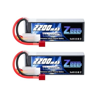 Zeee 3S LiPo Battery 2200mAh 11.1V 35C Soft Case Battery with T Connector for RC Airplane RC Quadcopter Helicopter Drone FPV (2 Pack)