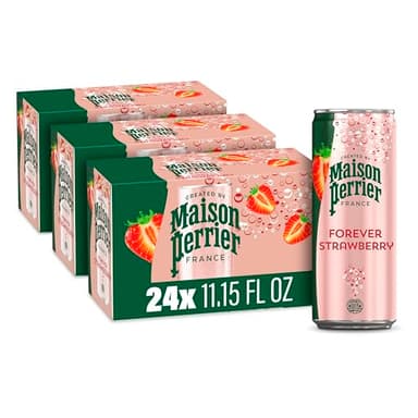 Maison Perrier Forever Strawberry Flavored Sparkling Water, 11.15 Fl Oz Cans, 8 Count, 3 Pack
