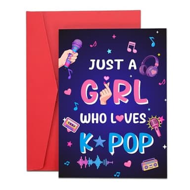 Kpop Card Gifts for Girls,Kpop Cards for College Girl,Easter Basket K Pop Merch for Kids Teens,K Pop Gifts for Fans,K-Pop Lovers Card with Envelope,Korean Stuff for Friends Daughter,Music Lovers Gift