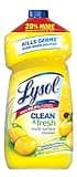 Lysol Multi-Surface Cleaner, Sanitizing and Disinfecting Pour, to Clean and Deodorize, Sparkling Lemon & Sunflower Essence, 48oz