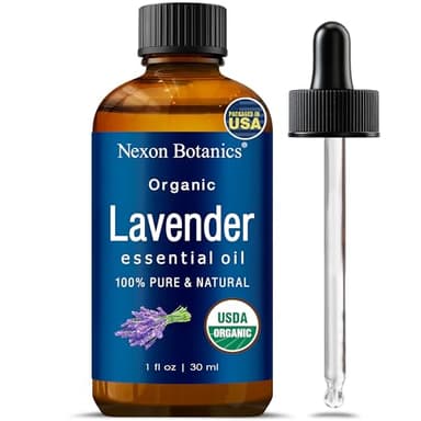 Organic Lavender Essential Oil 30 ml - Pure, Natural Oils for Aromatherapy, Diffusers, DIY, Candle and Soap Making Scent - Nexon Botanics