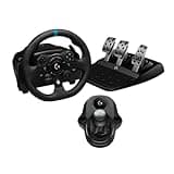 Logitech G923 Racing Wheel and Pedals, TRUEFORCE Force Feedback, Real Leather + Logitech G Driving Force Shifter - Xbox X|S, Xbox One, PC, Mac - Black