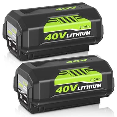 2 Pack 8000mAh Extend Capacity Replacement for Ryobi 40V Battery Compatible with Ryobi 40 Volt Lithium Battery OP4026 OP40601 OP4050A OP4040 OP4030 OP4050 Compatible with 40V Cordless Tool(Green)