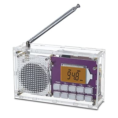 ICSTATION DIY Radio Kit - FM Assemble Kit with Time Display, Rechargeable, 87-108MHZ, No Soldering Required, Assembly Project for Adults & Students