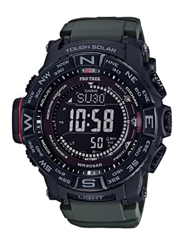 Casio PRW3500 Series | Pro Trek | Black/Black | 100M WR | Compass | Alt/Baro-Thermo | Tough Solar Power | Atomic Timekeeping | 1-100 SEC Stopwatch | Countdown Timer | World Time