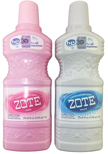 Liquid Laundry Detergent ZOTE - Pink & White, 33.8 oz Each - Powerful Stain Remover for Standard & HE Washing Machines - Effective Formula for Clean, Fresh Clothes