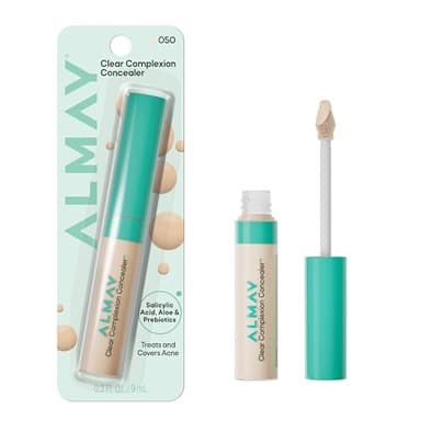 Almay Clear Complexion Concealer, Cruelty-Free Makeup for Acne-Prone Skin, Non-Comedogenic, Vegan, Hypoallergenic, 050, 0.3 fl oz