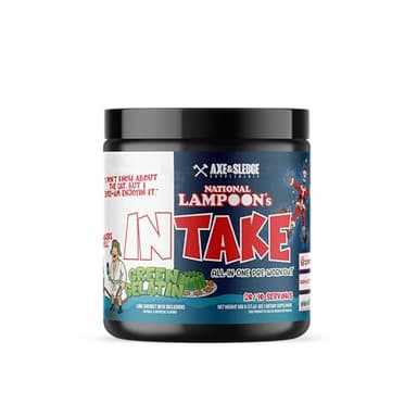 Axe & Sledge Intake All-in-One Pre-Workout | 300mg Caffeine | L-Citrulline, Beta Alanine, Betaine for Performance & Focus | Pre-Workout for Men & Women | 20/40 Servings, Green Gelatin