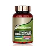Eye Vitamin & Mineral Supplement with Lutein, Zeaxanthin, Supports Eye Strain, Support Eye Health with Vitamins C & E, Vegan Eye Vitamins Supplement - 90 Capsules (1pcs)