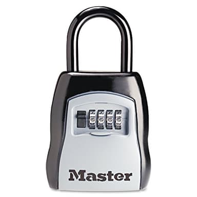 Master Lock Key Lock Box, Outdoor Lock Box for House Keys, Portable Combination Lockbox Resettable Code, 5400EC, Black