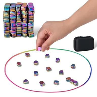 Magnetic Chess Game with 80 Travel-Stones, Magnet Game,Magnet Rocks Desk Stress Relief Toy and Fidget Toys Adults,Holiday Stocking Stuffer, Stress Relief Present.