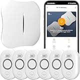WiFi Water Leak Detector for Home with App Notification, 1 Gateway + 6 WD61 Sensor, 120dB Water Flood/Drip Alarm for Basement/Kitchen/Bathroom/Toilet/Laundry Room, Sink/Drain/Pipe/Faucet Leakage Alert