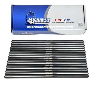 Michigan Motorsports 7.400" Chromoly LS Pushrods | Stock Length 5/16" Diameter | Fits 4.8L 5.3L 5.7L 6.0L 6.2L LS1 LS2 LS3 LS6 L76 L92 L99 LQ4 LQ9 L33 LSA