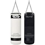 Canvas Punching Bags MMA Muay Thai Kickboxing Training Boxing Punching Bag with Chains (Black) - UNFILLED
