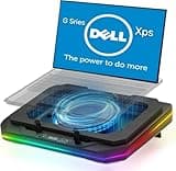 Cooling Pad for Dell G16 G15 G7 G5 G3 XPS 17 16 15 14 M1710 Gaming Laptop, Cooler with Ultra Powerful Booster Turbo Cooling Fan Can Fast Cooling, 6 RGB Light Mode,Adjustable Speed, Touch Start