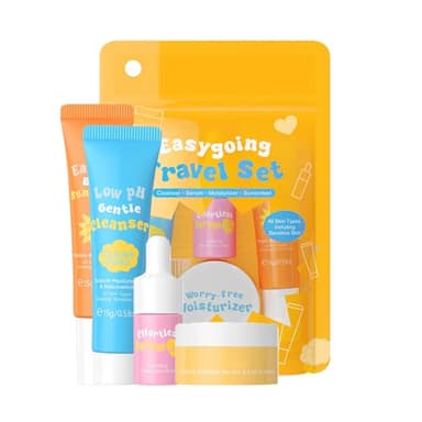 Hydrating Skin Care Set Travel Kit,4 Piece Skincare Essentials Set Mini Travel Size,Travel Friendly Face Routine Set for Women and Teenage Girls- Travel Essentials Gift Set