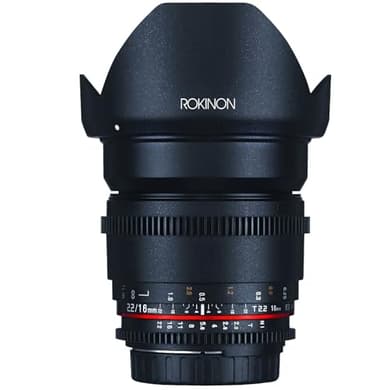 Rokinon DS16M-NEX 16mm T2.2 Cine Wide Angle Lens for Sony Alpha E-Mount Interchangeable Lens Cameras,Black