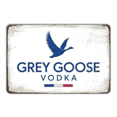 Grey Goose Vodka Vodka Brand Advertising tin sign Vintage Liquor Metal Sign for Garden & Yard Bar Porch Garage Home Bedroom Kitchen Decor Gift 8 x 12 easy to hang
