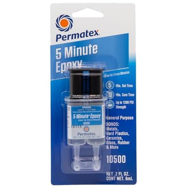 Permatex 10500-5 Minute Epoxy, Single-Use Syringe for General Purpose Creates a Hard, Rigid Bond for Coating in Minutes - Resin epoxy is Resistant to Water and solvents, and All-Purpose