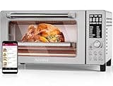 Nuwave Bravo Air Fryer Toaster Smart Oven, 12-in-1 Countertop Convection, 1800 Watts, 21-Qt Capacity, 50°-450°F Temp Controls, Top and Bottom Heater Adjustments 0%-100%, PFAS Free, Stainless Steel