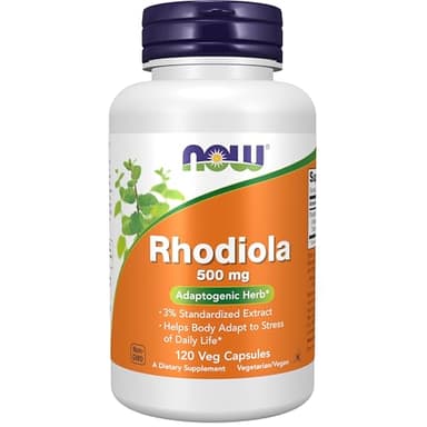 NOW Supplements, Rhodiola 500 mg, Helps Body Adapt to Stress of Daily Life*, Adaptogenic Herb*, 60 Veg Capsules