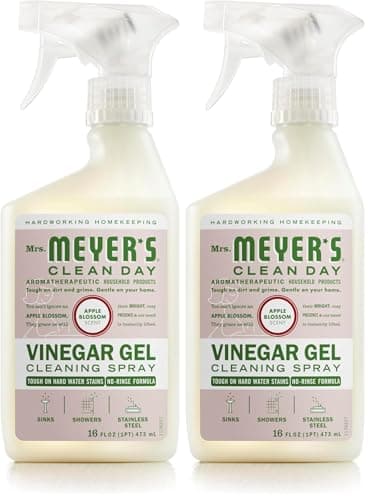 MRS. MEYER'S CLEAN DAY Vinegar Gel Cleaning Spray, Bathroom Use, No-Rinse Formula, Apple Blossom, 16 Fl Oz, (Pack of 2)