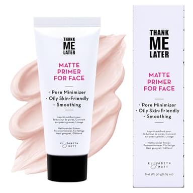 Elizabeth Mott Thank Me Later Face Primer - Mattifying Makeup Base Primer for Shine and Oil Control - Pore Minimizer, Smooths Wrinkles and Fine Lines – Long-Lasting Makeup Gripping Formula, 30g