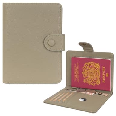 WASON Leather Passport Cover Wallet - Travel Passport Holder with RFID, Card Slots, Cash Pocket, Coin Purse, Tracker Slot, Boarding Pass and Ticket Organizer for Men and Women (Green)