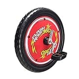 AlveyTech Front Wheel with Pedals for the Razor FlashRider 360 - Replacement Assembly with Cranks for Flash Rider 360 Trike, Red Big Wheel for Kids Toy Pedal Bike, Flat Free Tire, Parts for Boys Toys