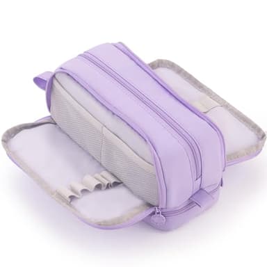 CICIMELON Large Capacity Pen Pencil Case with 4 Compartments, Multi-Slot Pencil Pouch Bag Aesthetic School Supplies Organizer for Teen Girls, Women, Adults (Purple)