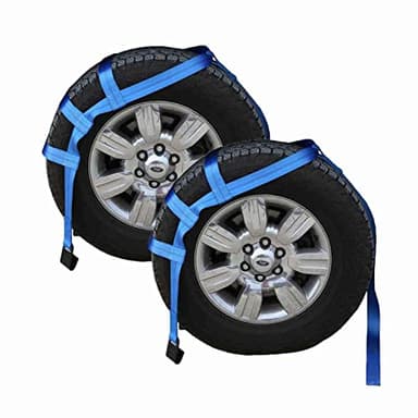 US Cargo Control Large Tow Dolly Basket Straps with Flat Hooks (2-Pack), for Wheel Tire Sizes 17 Inches or Larger, 3,333 Pound Working Load Limit