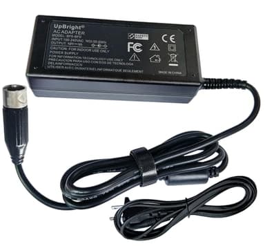 UpBright 3-Pin 12V AC/DC Adapter Compatible with Lobster Sports Elite One Two Three Liberty EL0L EL01 EL02 EL03 Model 1 2 3 Portable Tennis Ball Machine Soneil 1206SX 3A Power Supply Battery Charger