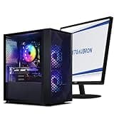 STGAubron Gaming PC Bundle with 24Inch FHD LED Monitor - Radeon RX 550 4G, Intel core I5 up to 3.7Ghz, 16G Ram, 512G SSD, RGB Fan x3, Windows 10 Home