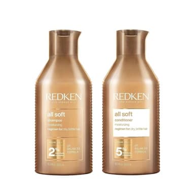 Redken All Soft Shampoo and Conditioner Set For Dry or Brittle Hair - Provides Intense Softness and Shine With Argan Oil, 10.1 Fl Oz