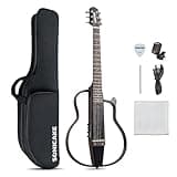 Sonicake Travel Guitar, Portable Acoustic-Electric Guitar Kit, Solid Mahogany Body Easy Assemble Frames, Multi Body-Shape Sim Rechargeable Preamp, Gig Bag, All Accessories
