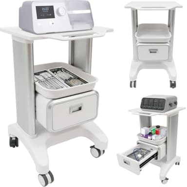 Mobile Medical Trolley Cart with Drawers 220.46Lbs Load Professional Medical Cart with Wheels for Home Hospital Office Medical Clinic