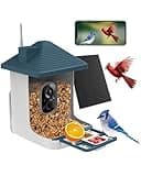 Smart Bird Feeder with Camera,AI Identify Species,Bird House with Solar Powered,Instant Arrival Alerts,2K Capture Video,Live View for Lover (Indigo Blue)