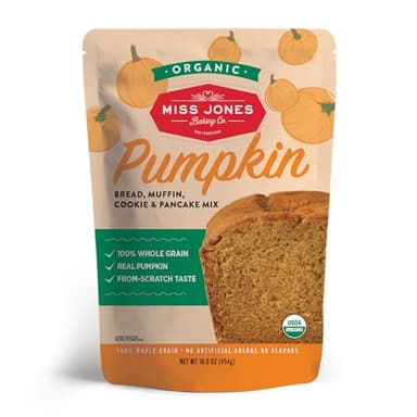 Miss Jones Baking Co Organic Pumpkin Bread Muffin Cookie & Pancake Mix, 16 Ounce