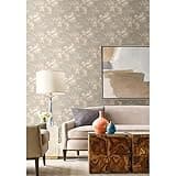 York Wallcoverings Candice Olson PSW1414RL Neutral Midnight Blooms Premium Peel and Stick Wallpaper