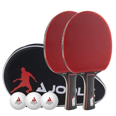JOOLA Duo Pro Ping Pong Paddles Set of 2 - Professional Table Tennis Paddles, Three Advanced 3 Star Tournament Ping Pong Balls and Carrying Case - Advanced Table Tennis Rackets