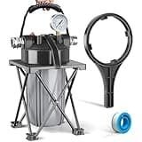 Kintim 6-Layer RV Water Filter with Stand and 0.5 Micron Filtration, 3/4" GHT Metal Threads Garden Hose Water Filter, Reduces Sediments, Chlorine, VOCs, Heavy Metals, Bad Taste, Odor, and More