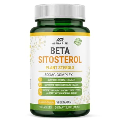 Beta Sitosterol - 500mg Tablets - Non-GMO - Support Prostate and Healthy Cholesterol Levels - Phytosterols Complex - Natural Plant Sterols and Stanols