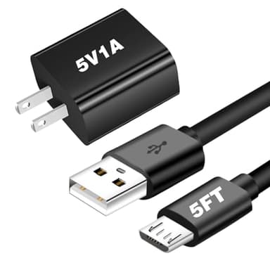 5v 1a power cord 5v-1a adapter micro usb cable 5v1a charger 5v/1a power supply micro usb charger with wall plug 5v 1000ma microusb 5 volt 1 amp 5 watt fo radio/electric toothbrush/PointReading pen/Toy