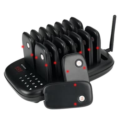 Retekess TD175 Restaurant Pager System, Restaurant Buzzer Pagers with Vibration, Mute Keyboard,3280ft Long Range,16 Beepers for Church, Nursery, Food Truck