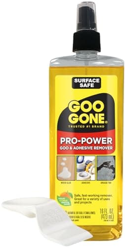 Goo Gone Spray Pro-Power Adhesive Remover with Scraper, Professional Strength, Easily Removes Wood Glue, Grease, Tar, Stickers, Goos, Wet Paint & Grime, Surface Safe, Fast Working, 16 Fl Oz
